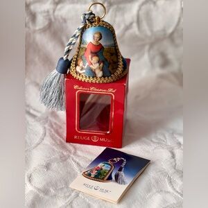 REUGE Musical Christmas Bell Ornament Christmas Tree Blue Original Box